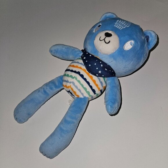 Stepping Stones Blue Teddy Bear Plush 12" Lovey Stuffed Animal Toy - Picture 4 of 9